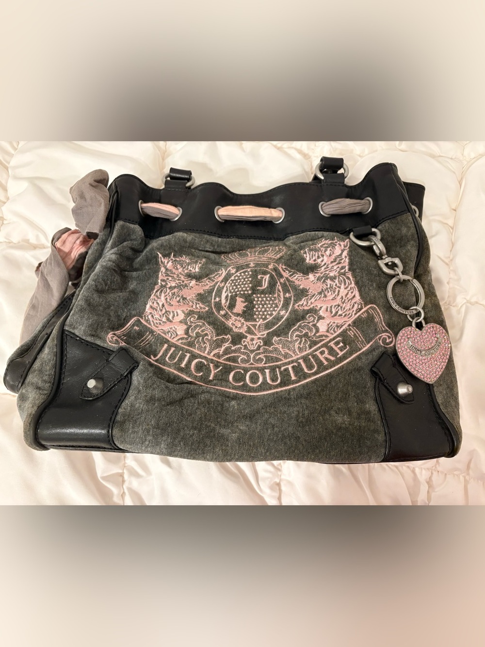 Juicy Couture Gray and Pink Daydreamer Bag